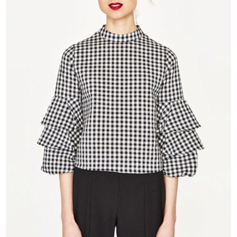 Zara ruffled sleeve top